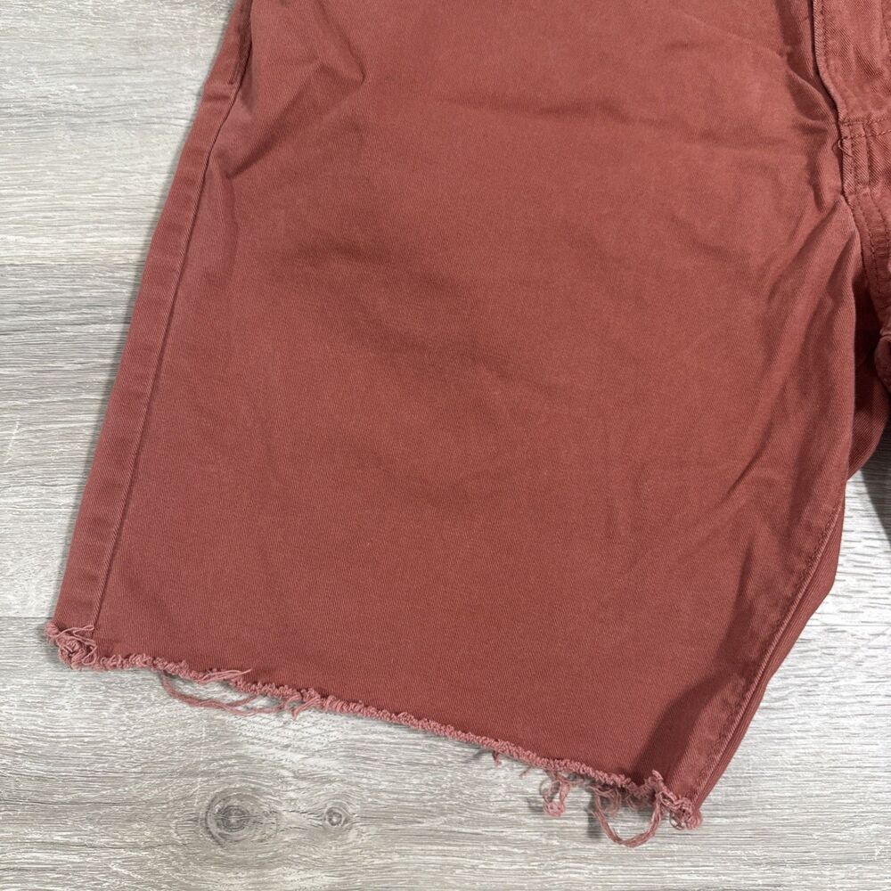 Old Navy Shorts Men’s 36 Red Rust Cotton Cut Off Raw Hem 5 Pocket - Picture 4 of 12